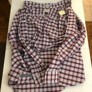 J.Crew 2-ply long sleeve flannel pattern shirt NWT